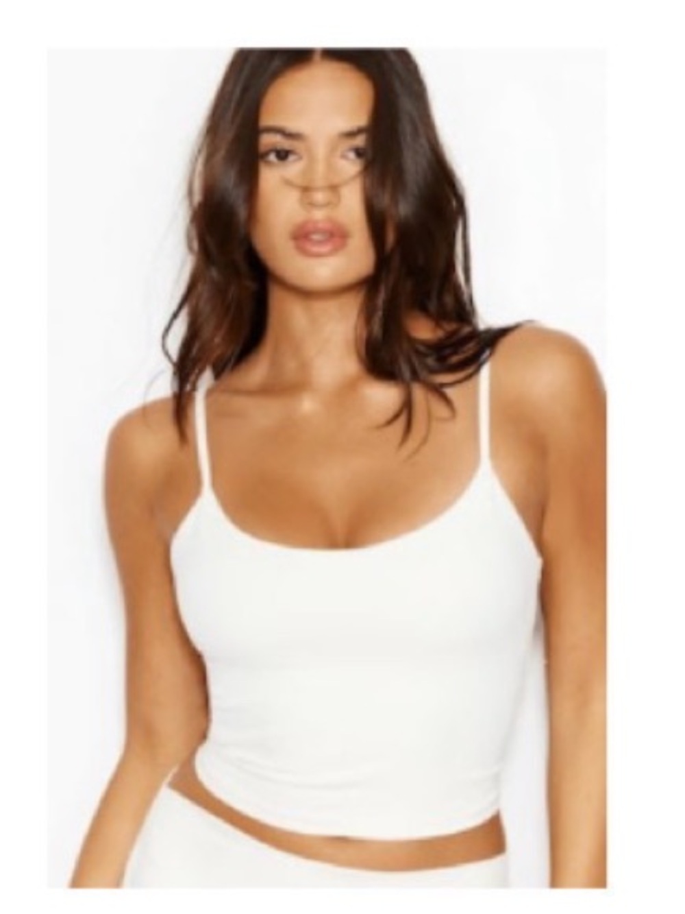 XS White Active Scoop Cropped Cami from Garage